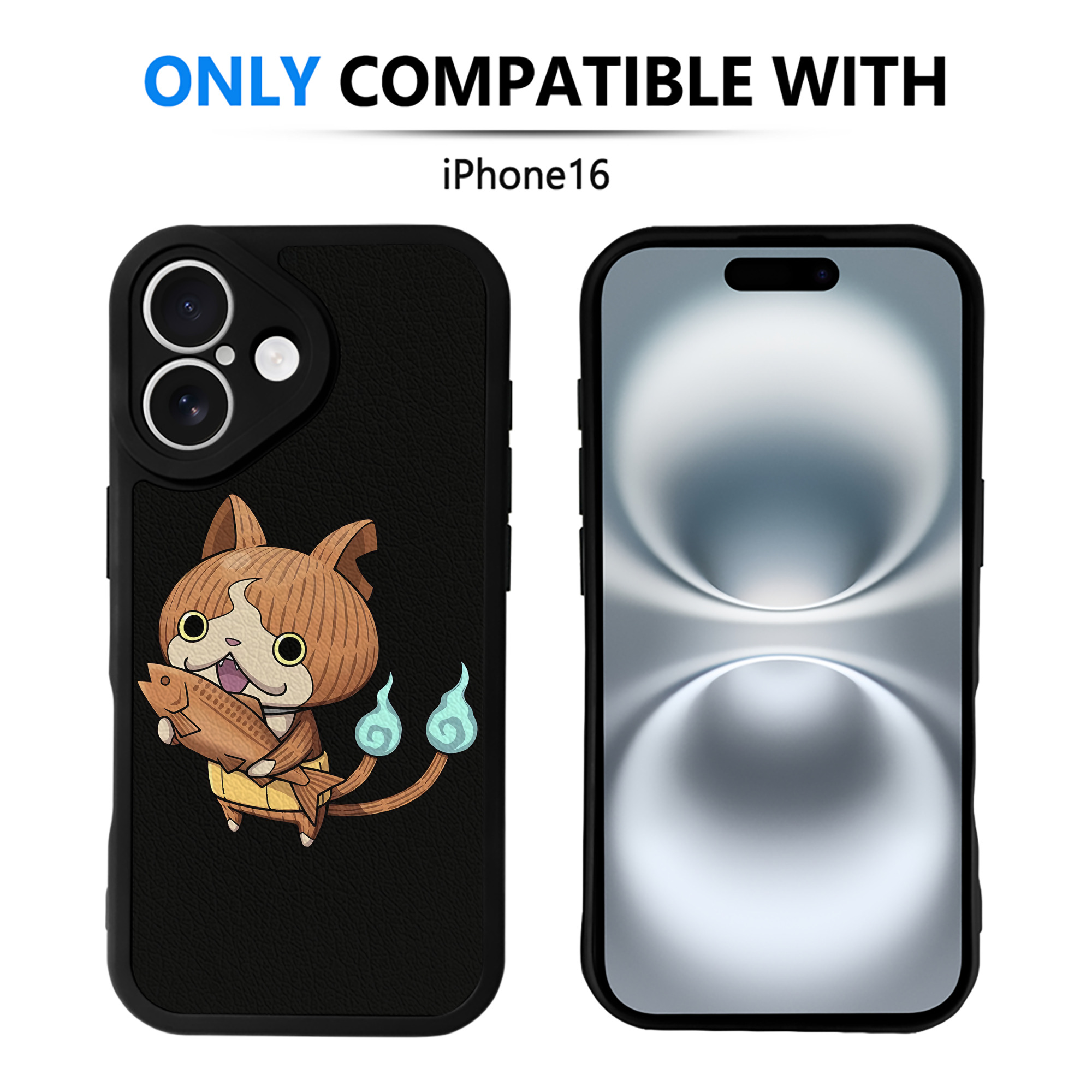 （画像用） 妖怪ウォッチ Yo-kai Watch 【iPhone 16シリーズ対応】シリコンスマホケース（レザー調） 材質：シリコン